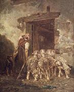 Charles Jacque, Leaving the Sheep Pen